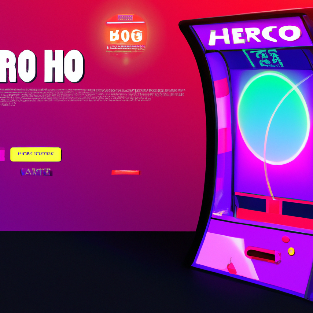 Nebula Arcade hero - neon cabinet and player HUD